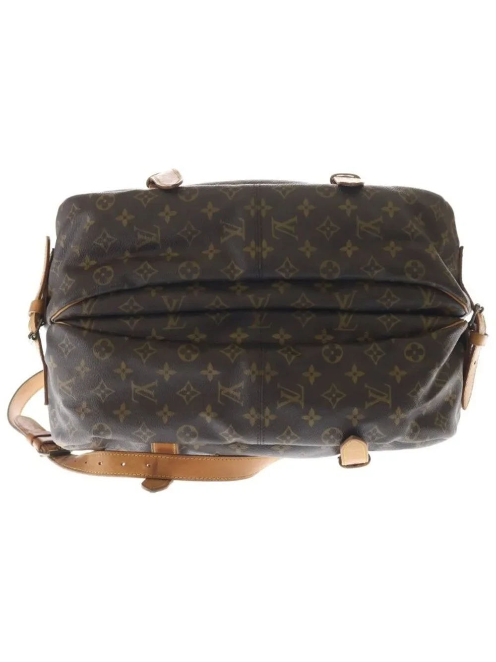 Louis Vuitton Monogram Saumur 43 Leather Shoulder Bag Brown